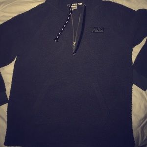 oversized PINK half zip sherpa